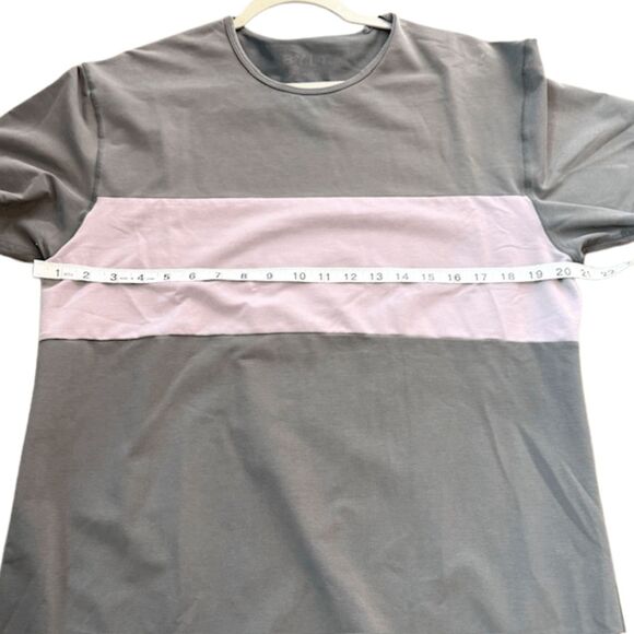BYLT Basics Men's Drop Cut Short Sleeve Lux Colorblock T-Shirt Gray Pink Small - Picture 4 of 6
